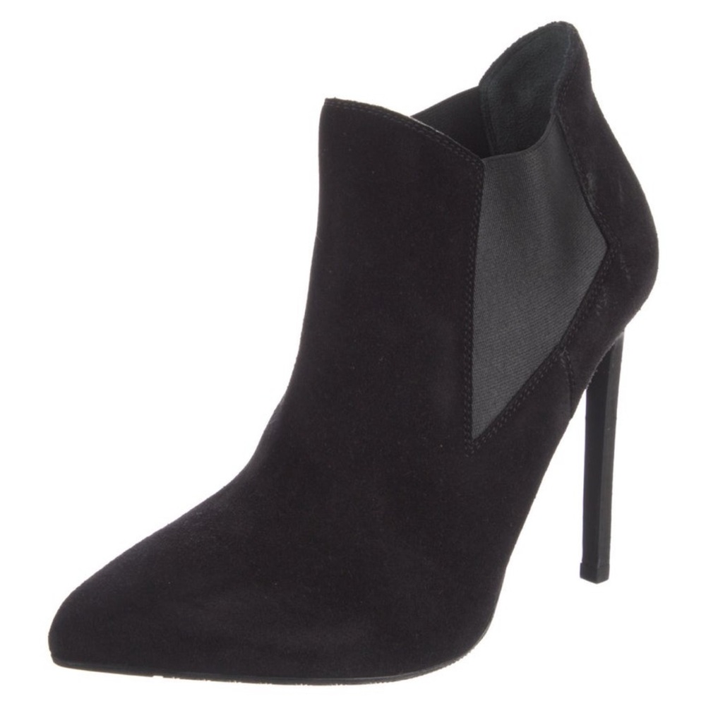 Saint Laurent Black Suede Pointed-Toe Ankle Chelsea Boot